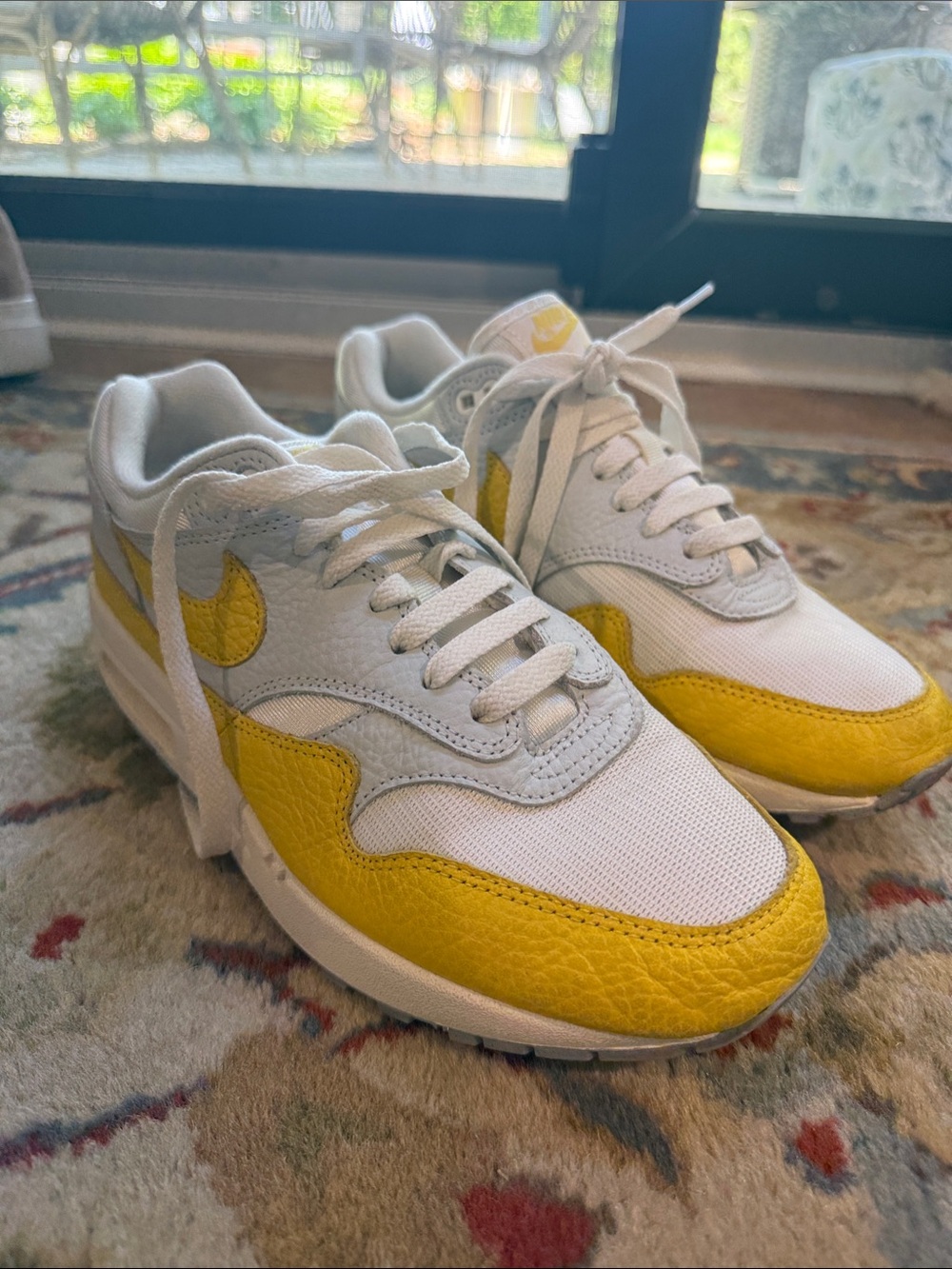 Nike White and Yellow Air Max Sneakers
